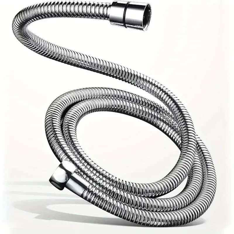  1pcs 1.5M Stainless Steel Hose Extension Tube Bathroom Shower Tube Extension Tube Water Pipe Draw Tube Bathroom Accessories 
