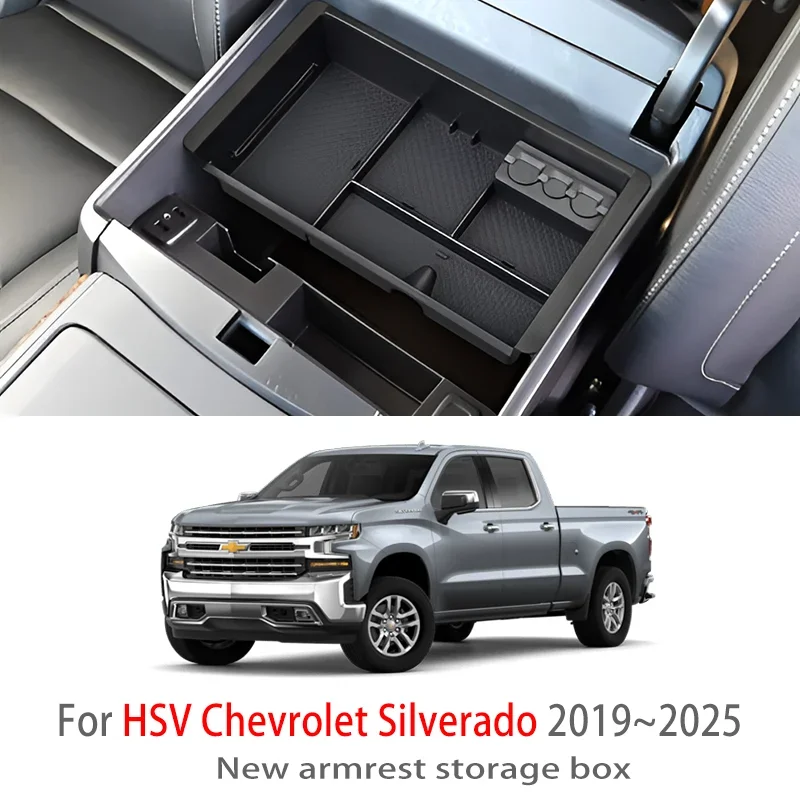 

Auto Parts For HSV Chevrolet Silverado 2019~2025 MK5 Car Center Console Armrest Storage Box Multifunctional Interior Accessories