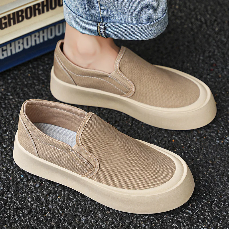 

Men's Cloth Shoes 2024 Summer New Thick Sole Comfortable One Step Lazy Trend Versatile Fashion Casual Board Shoes