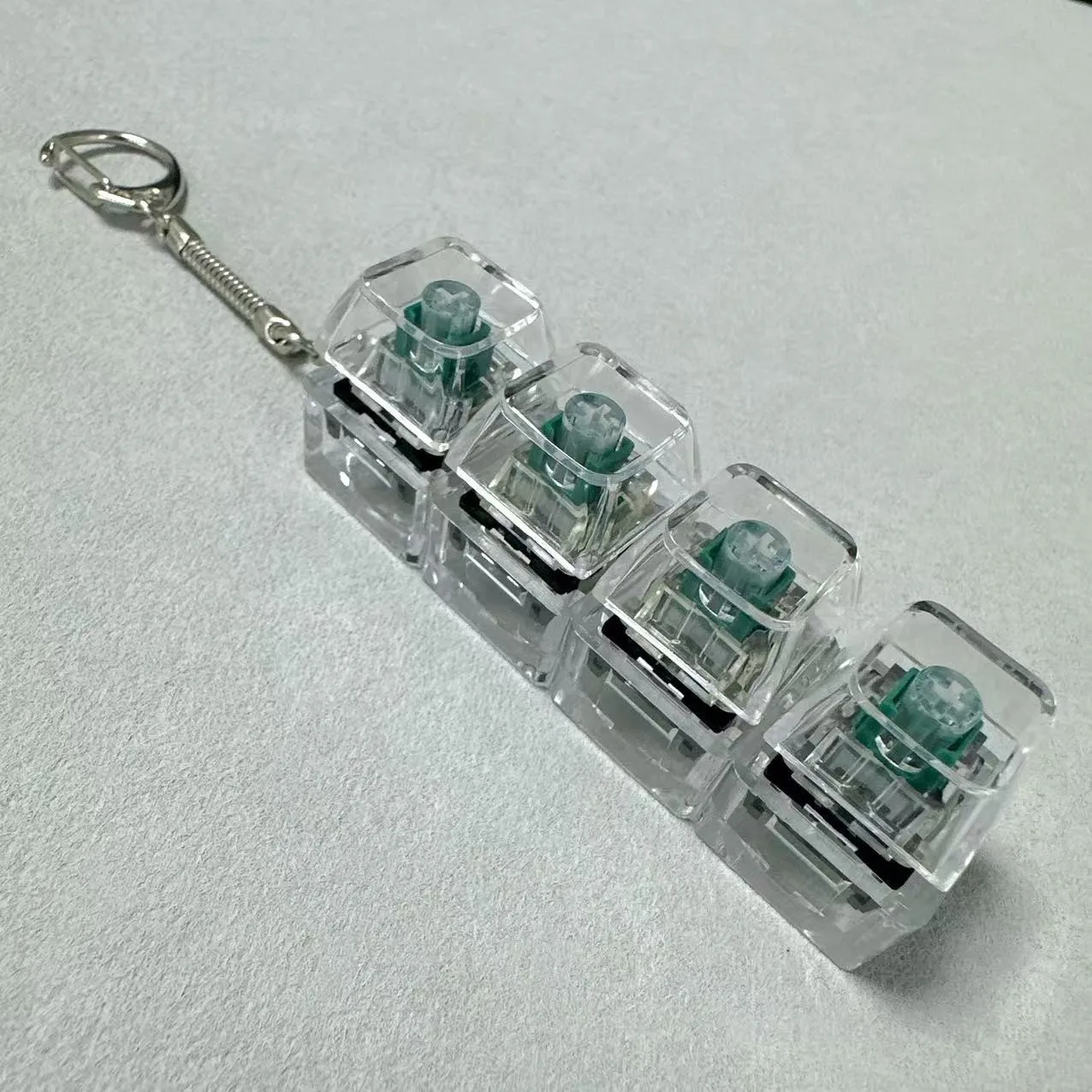 Relaxing DIY Keyboard Fidget Keychain Keys Button Keycap Clicker Toy with Light 4Keys Pinch Toy Adult image 4