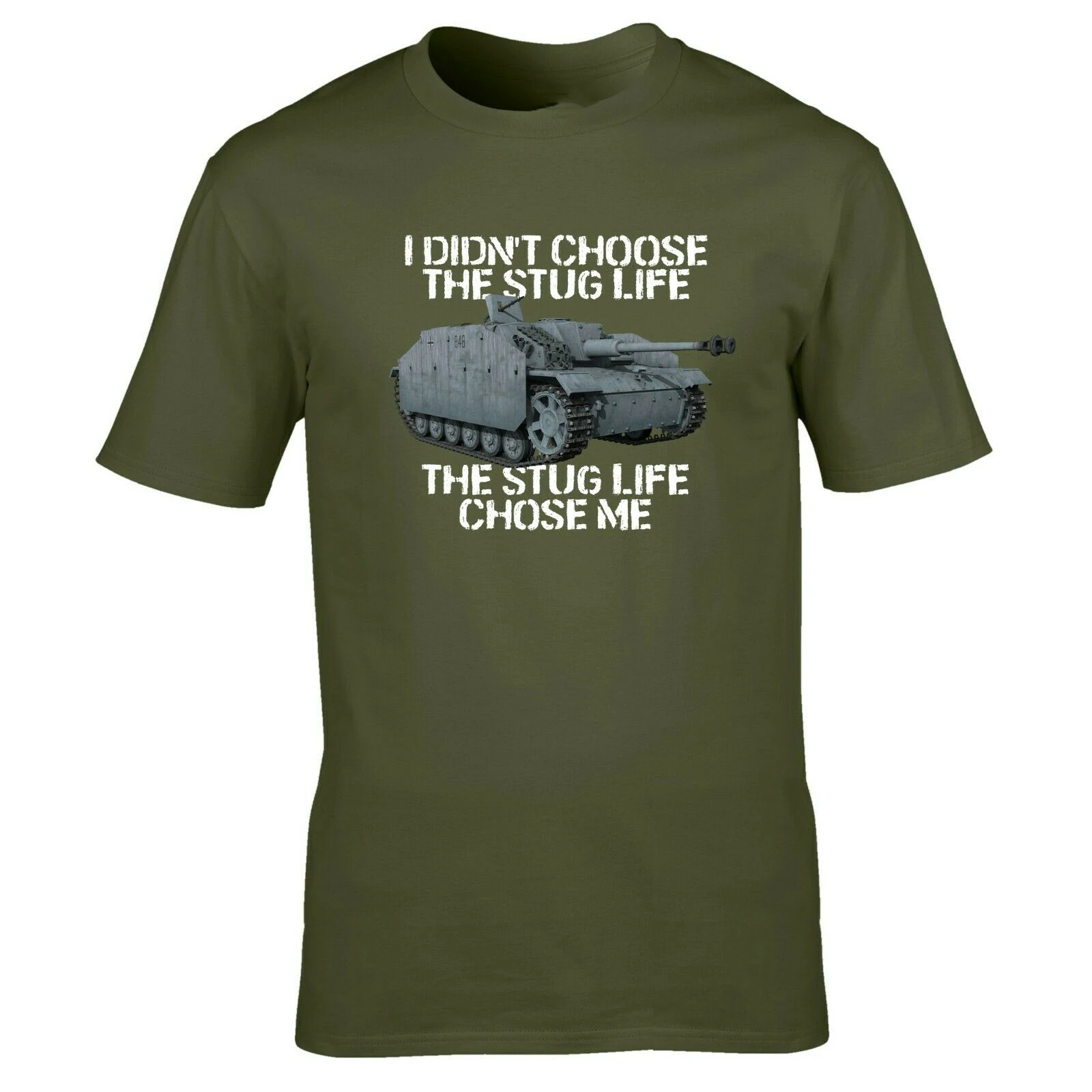 I Didn'T Chose The Stug Life Men T-shirt WW2 German Military Armour World Tanks Tshirt Cotton Tees Streetwear Oversize