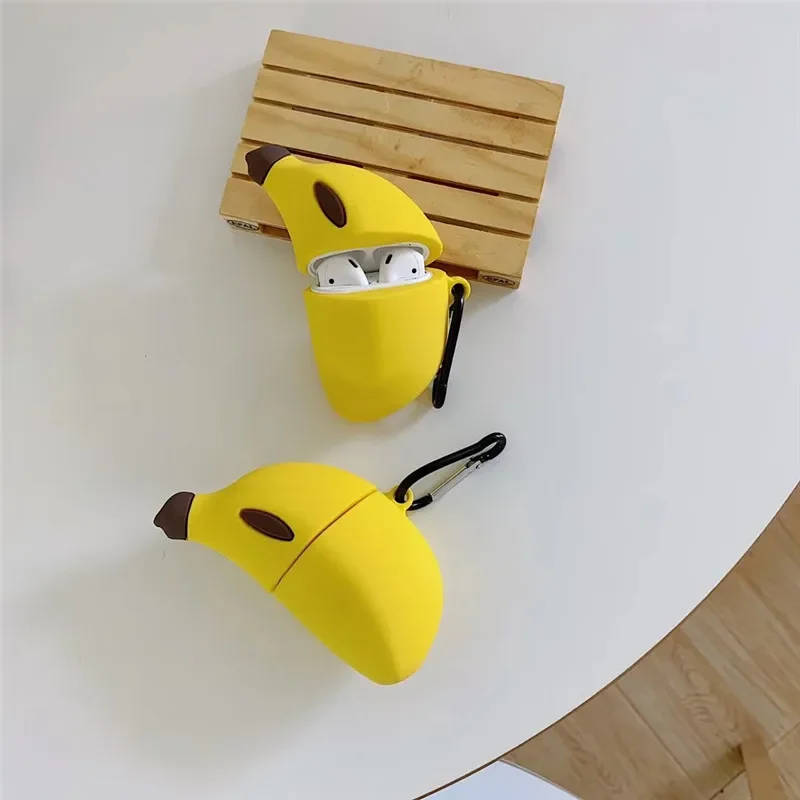 Cute Banana Case for AirPods 4 Airpod 1 2 3 Pro Pro2  Bluetooth Earbuds Charging Box Protective Earphone Case Cover