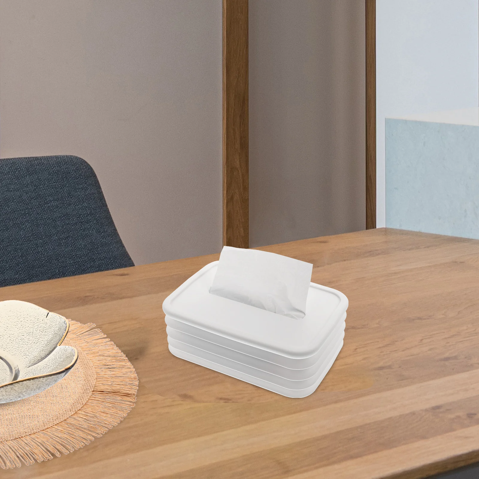 

Silicone Folding Tissue Box Napkin Holder for Car Home Office Bedroom Living Room Decorative Tissue Storage Case