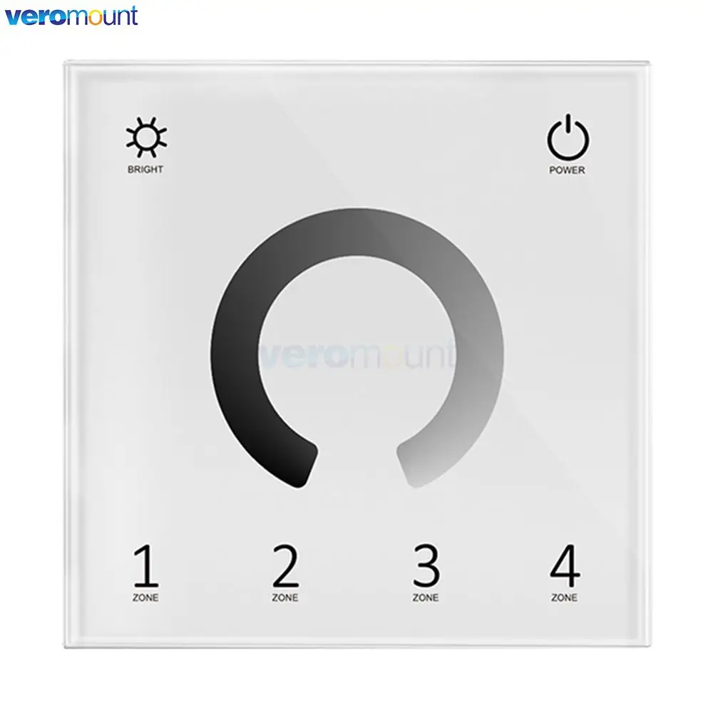 2.4G RF Wireless Remote 1Zone 2Zone 4Zone Touch Knob Rotary Glass Panel Dimmer Remote DMX512 Master for Skydance Dimming Series