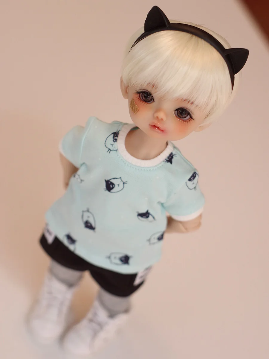 BJD Clothes Daily Versatile Top Printed Short Sleeved T-shirt For 1/4 1/6 BJD MSD MDD YOSD Doll Accessories