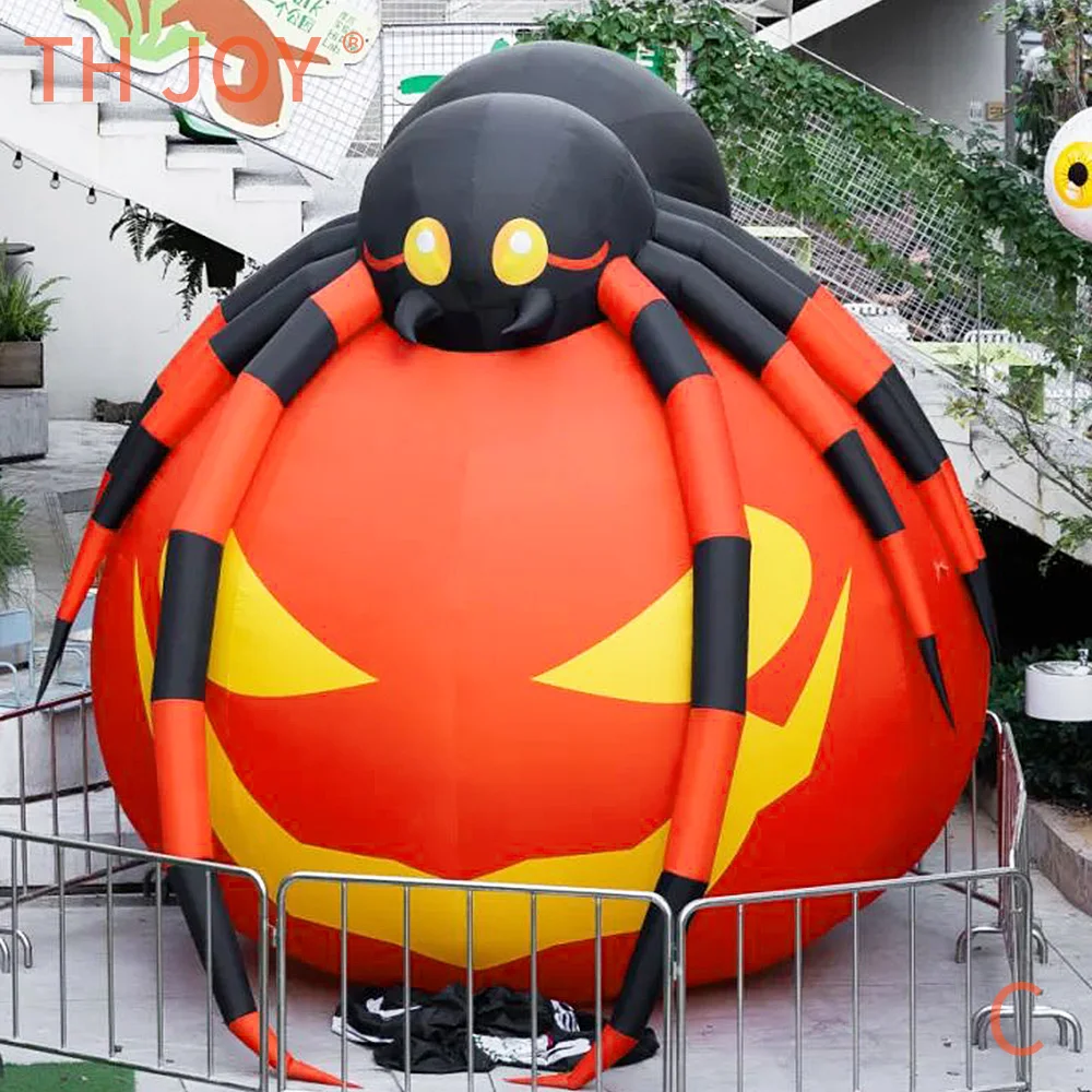 Ballon citrouille gonflable d'halloween de 20 pieds et 6m, nouveau modèle d'araignée sur citrouille pour décoration de festival, livraison aérienne rapide à porte!