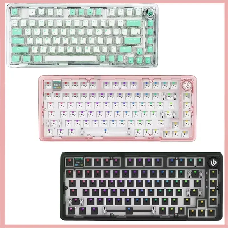

Комплект беспроводных механических клавиатур Leobog K81pro, Игровая клавиатура Rgb Прозрачная с поддержкой горячей замены, Подарочная клавиатура