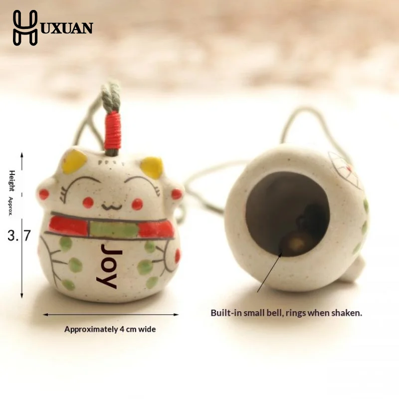 1Pcs Lucky Cat Bag Hanging Foyer Decor Handicrafts Sunny Day Doll Gift Cat Ceramic Pendant Room Decoration Accessories