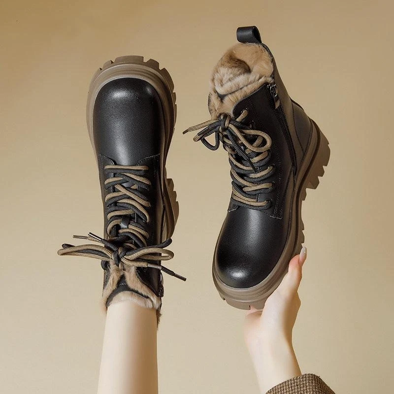 Women's Winter Boots Platform Thickened Snow Boots For Woman Trend 2026 Fashion Booties Woman Warm Women Shoes Flats Ladies Shoe