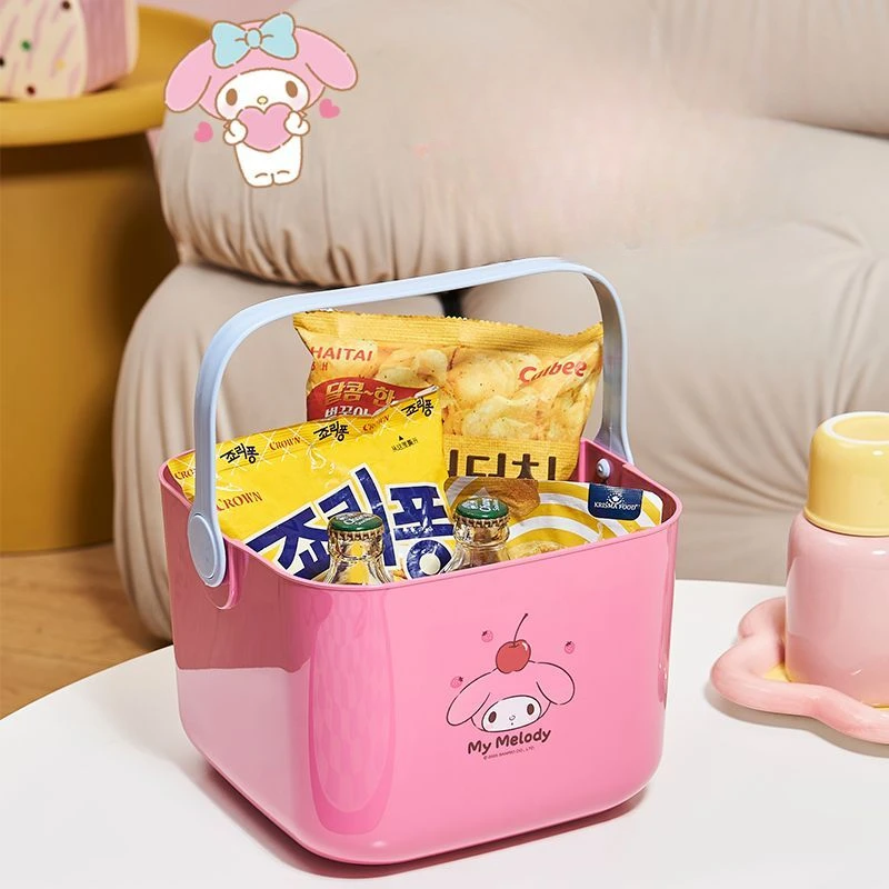 سلة تصريف كرتونية جديدة من سانريو ماي ميلودي كورومي سينامورول، سلة تصريف محمولة باللون الأزرق متعددة الوظائف ذات سعة كبيرة