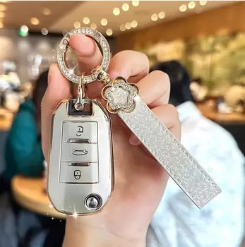 適用於標緻 208 2008 308 3008 508 408 307 4008 和雪鐵龍 C3 C4 C5 C6 C8 的 TPU 鑰匙殼/遙控器保護套 8 最佳銷售 標緻307鑰匙包 - №2