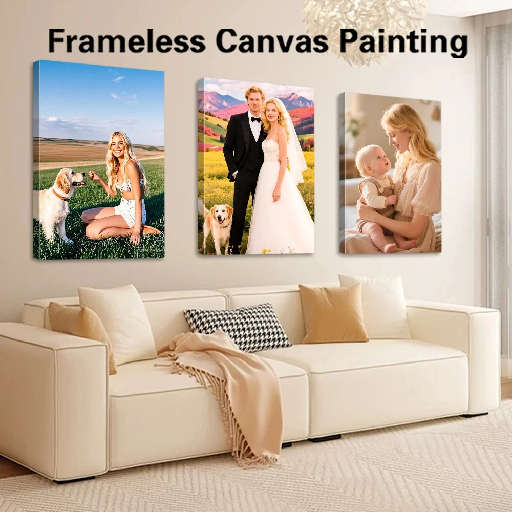 1 Pieza, Cuadro sin Marco, Personalizado con Foto Familiar, Impresiones Minimalistas, Cuadro para Cuarto de Niños, Cuadros Abstractos para el Hogar