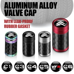 4pc New Metal Carbon Fiber Car Tire Valve Cap Dust Cap Rim Accessories For Citroen C1 C2 C3 Grand C4 Picasso C4L VTS C-ELYSEE DS