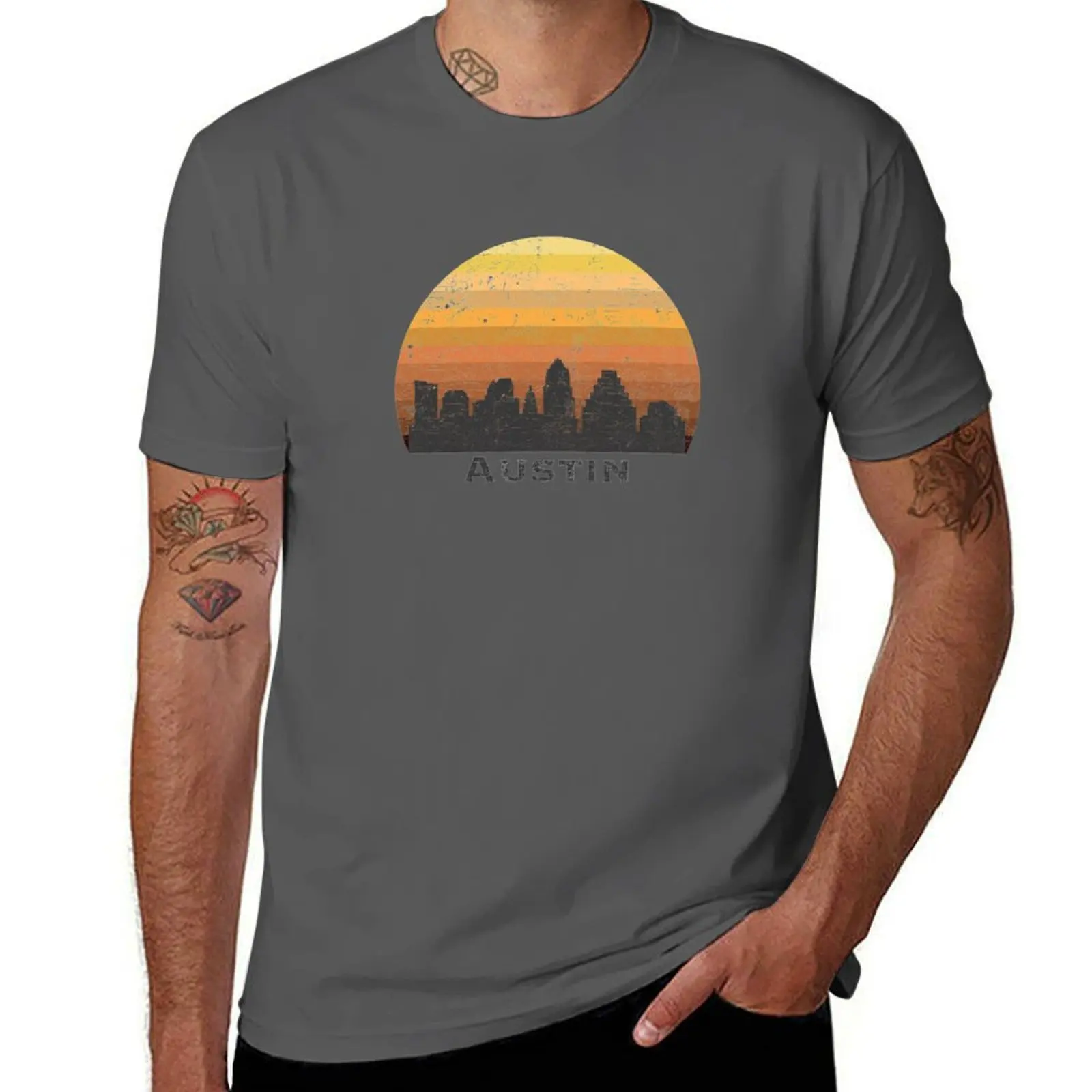 

Austin Skyline (distressed) T-Shirt anime clothes Clothing blacks Men's t-shirts