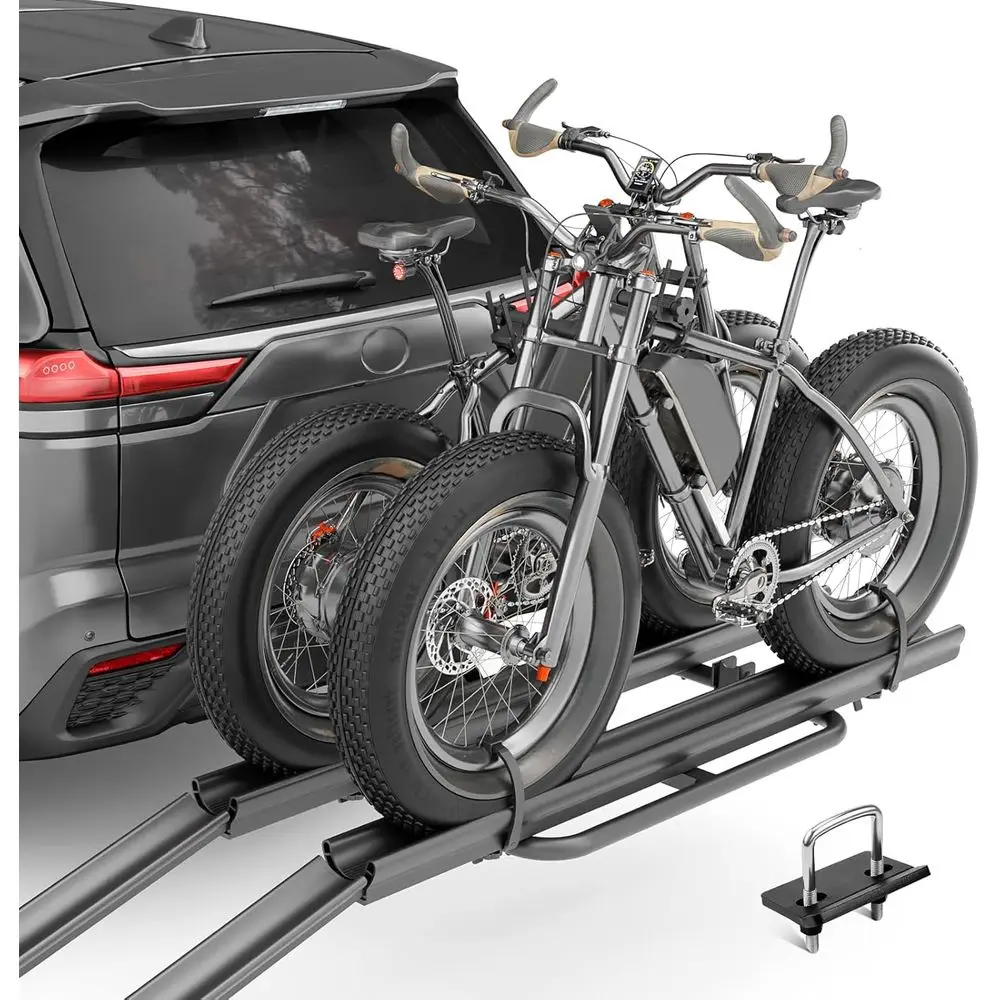 

Двойные стойки для электрических велосипедов с замком и наклоном, вместимость 200 фунтов, приспособление для сцепления, для автомобилей, внедорожников и грузовиков.