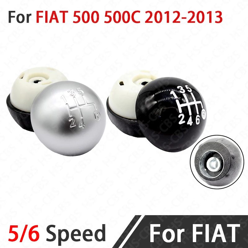 

5/6 Speed Car Gear Shift Knob Stick Head Car Gear Shift Lever Handle For Fiat 500 500c 2012-2013 Car Accessories