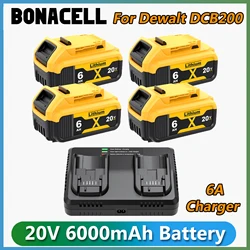 Baterry For Dewalt DCB200 6000MAH Replacement Battery 20V DCB200 DCB101 DCB115 Power Tool Baterry For Dewalt Li-ion Batteries