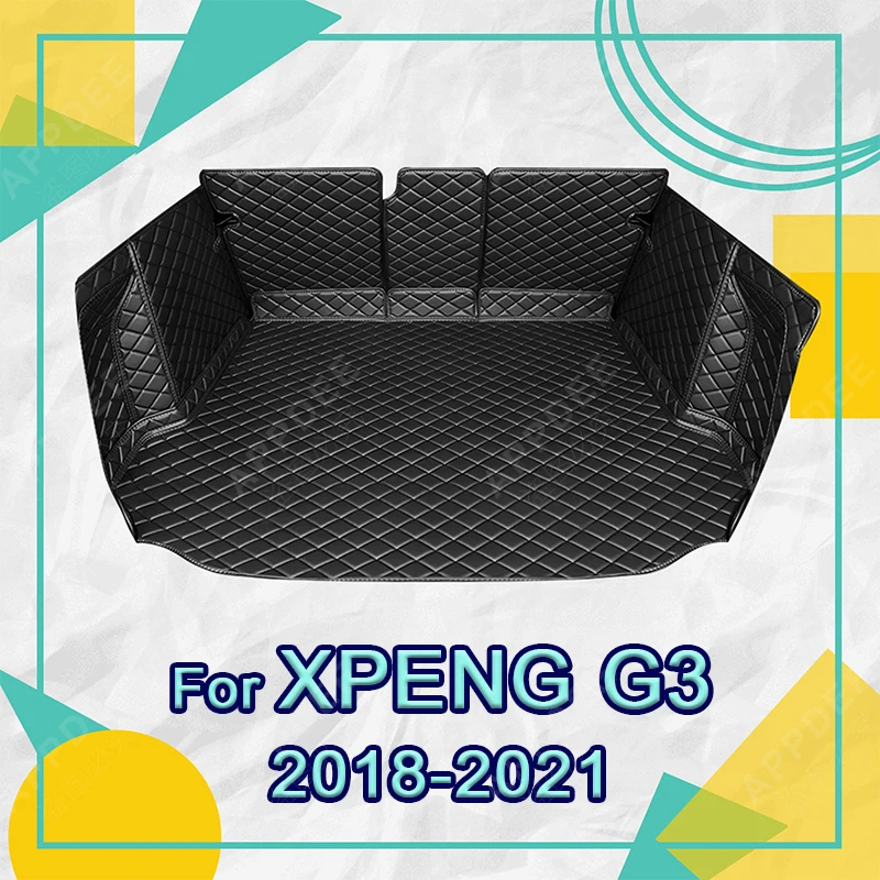 

Автомобильный коврик для багажника с полным покрытием для XPENG G3 2018-2021 20 19, кожаный чехол для багажника автомобиля, коврик, подкладка для груза, защитные аксессуары для интерьера