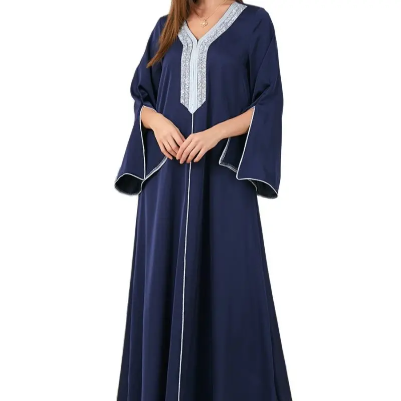 

Diamonds Abaya Arabic Long Dress Women Loose Muslim Evening Moroccan Kaftan Gulf Jalabiya Dubai Turkish Modest Abaya Eid Ramadan