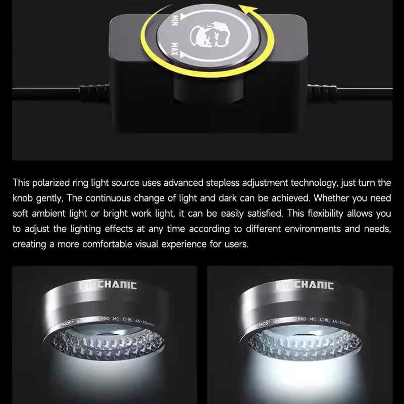 Imagem -03 - Microscópio Polarização Anel Lâmpada Elimina a Reflexão de Luz Forte para Binocular Trinocular Stereo Microscópio Iluminação