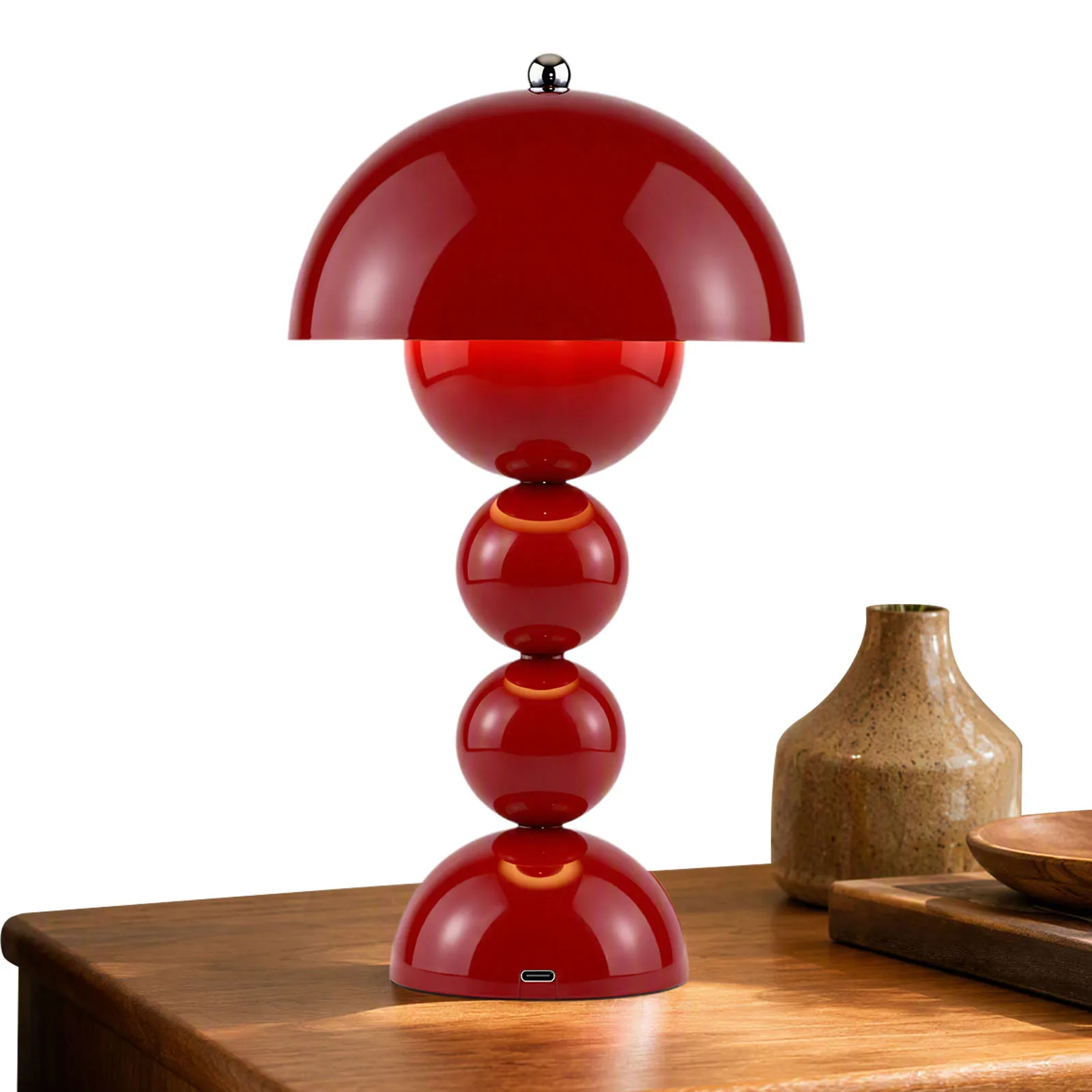 USB LED Mushroom Flower Bud Desk Lamp 3 Color Temperature Modes Warm Neutral White Bedroom Night Light Decor