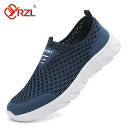 YRZL-zapatos informales de malla hueca para hombre, zapatillas ligeras de gimnasio, transpirables, mocasines de verano