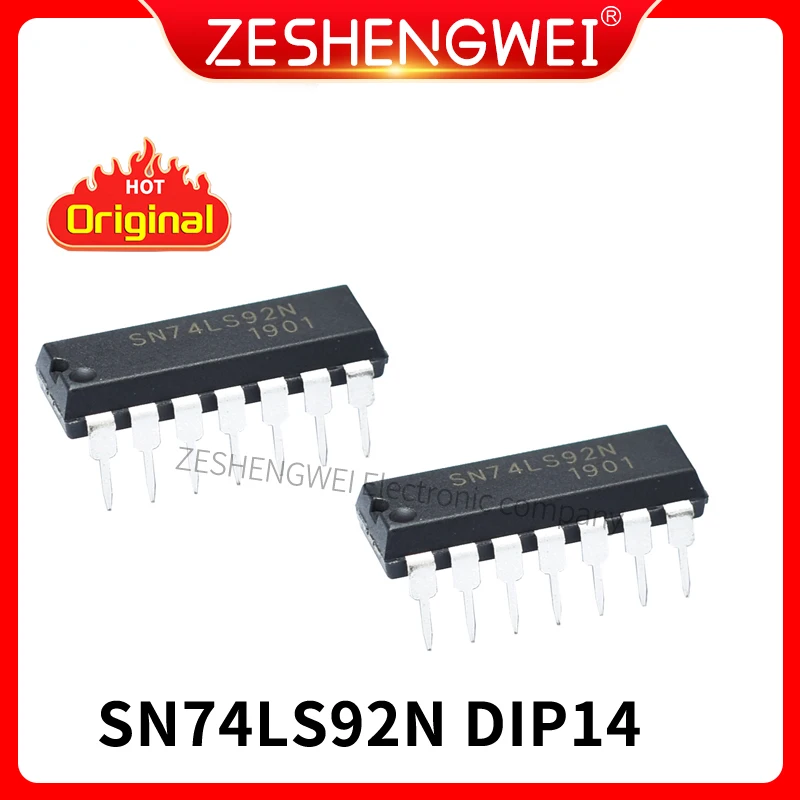 5PCS HD74LS92P DIP14 HD74LS92 DIP SN74LS92N 74LS92 SN74LS92 DIP-14 New And Original IC