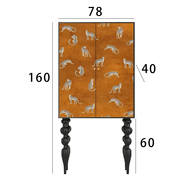 

American retro style, bedroom wardrobe, locker, living room home solid wood chest, integrated high foot against the wall