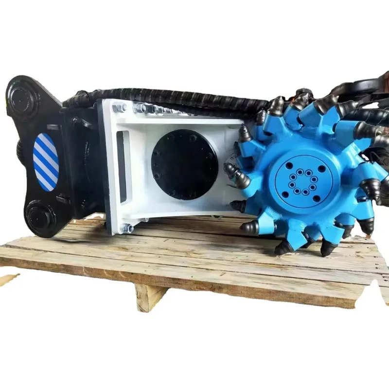 Construction Equipment Hard Rock Crusher Attachment Drum Cutters for Excavator Pulverizer Mobile Tire Shredder