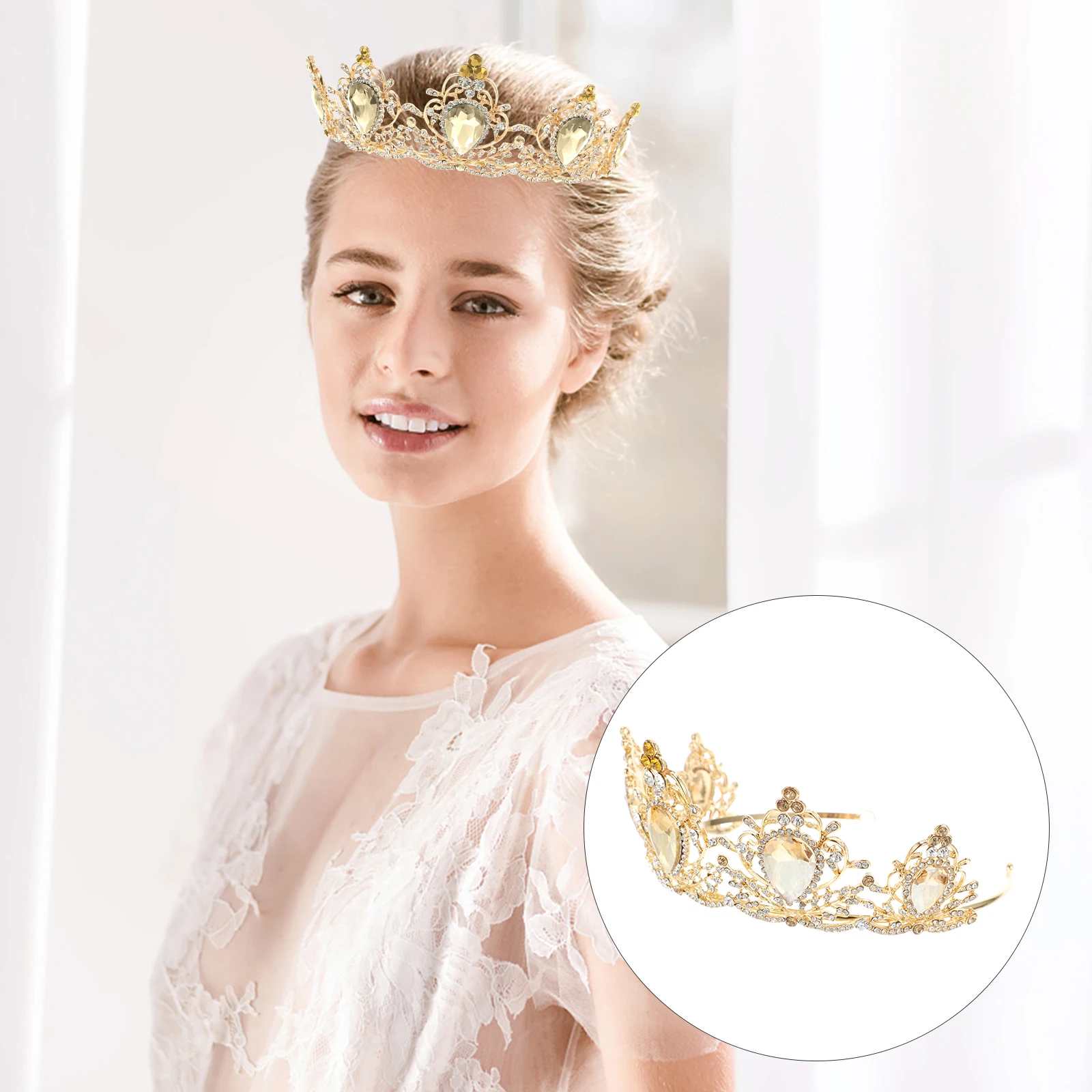 

Retro Decor Vintage Crown Bridal Hair Accessories Baroque Style Bride Wedding Golden Headdress