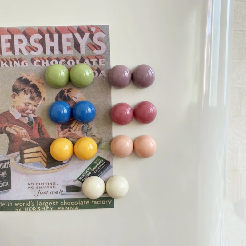 Simple Solid Color Cream Bright Semi-circular Refrigerator Magnets Magnetic Stickers Photo Message Fixed Home Decoration