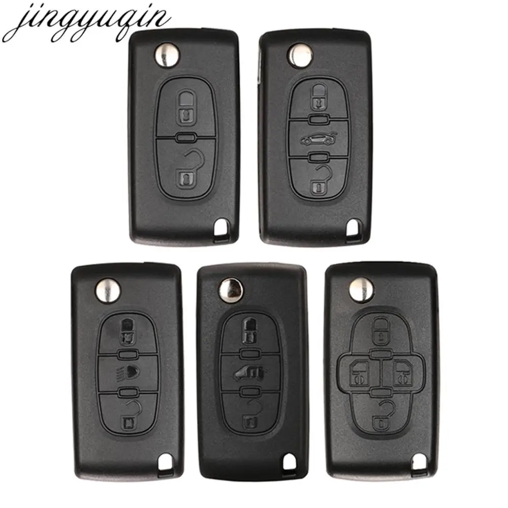 Jingyuqin Flip Remote Key Shell per Peugeot 207 307 308 408 Partner Citroen C5 C6 Berlingo Picasso Xsara VA2 HU83 CE0536 CE0523