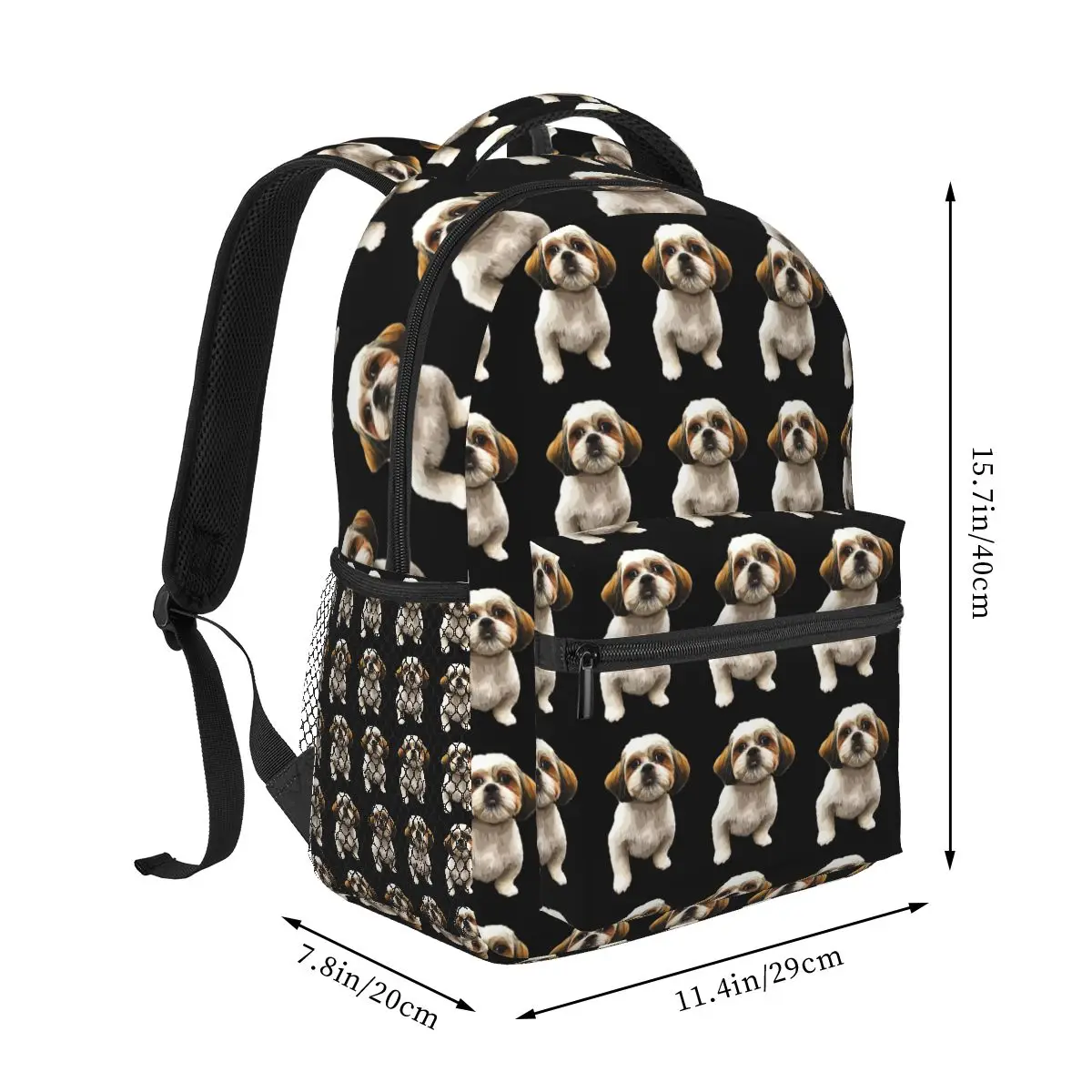 Shih Tzu Puppy Dog Backpacks Boys Girls Bookbag Students School Bags Cartoon Travel Rucksack Shoulder Bag Large Capacity