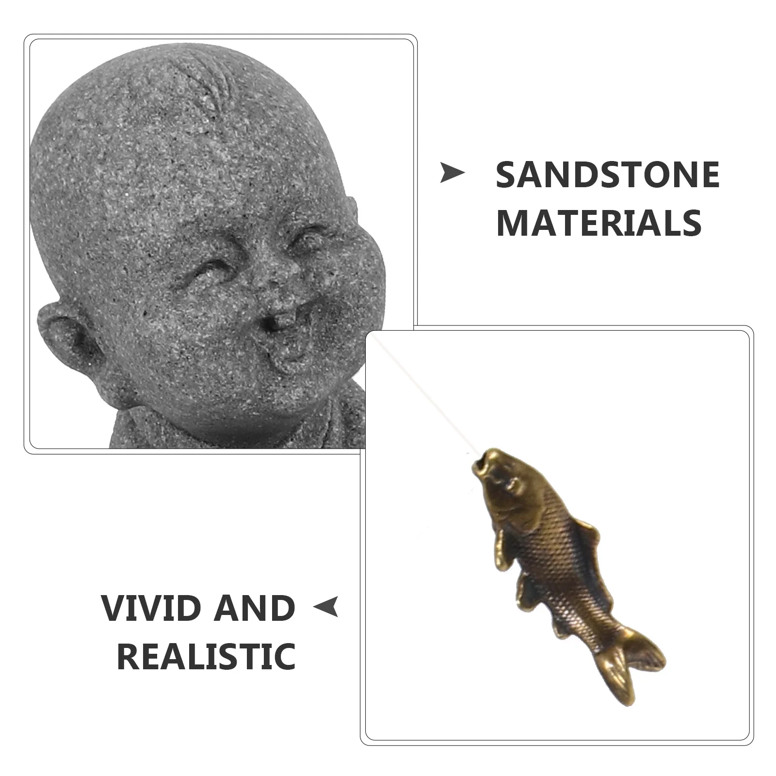 

1Set Fisherman Statue Mini Sandstone Sculpture Fish Tank Decor Aquarium Accessory Desktop Garden Decoration Miniature Fisherman