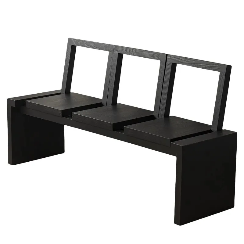 

Wabi Sandy Wind Solid Wood Bench Home Living Room Backrest Bench Light Luxury Retro Bedroom Bedside Shoe Change