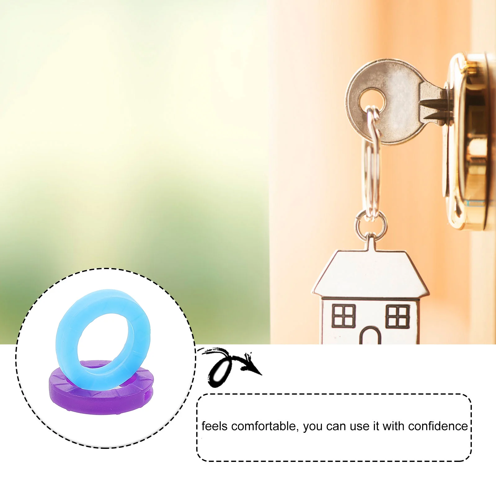 24 peças tampas de silicone coloridas elásticas à prova d'água chaveiros para identificação de organização mangas de chave resistentes ao desbotamento de borracha