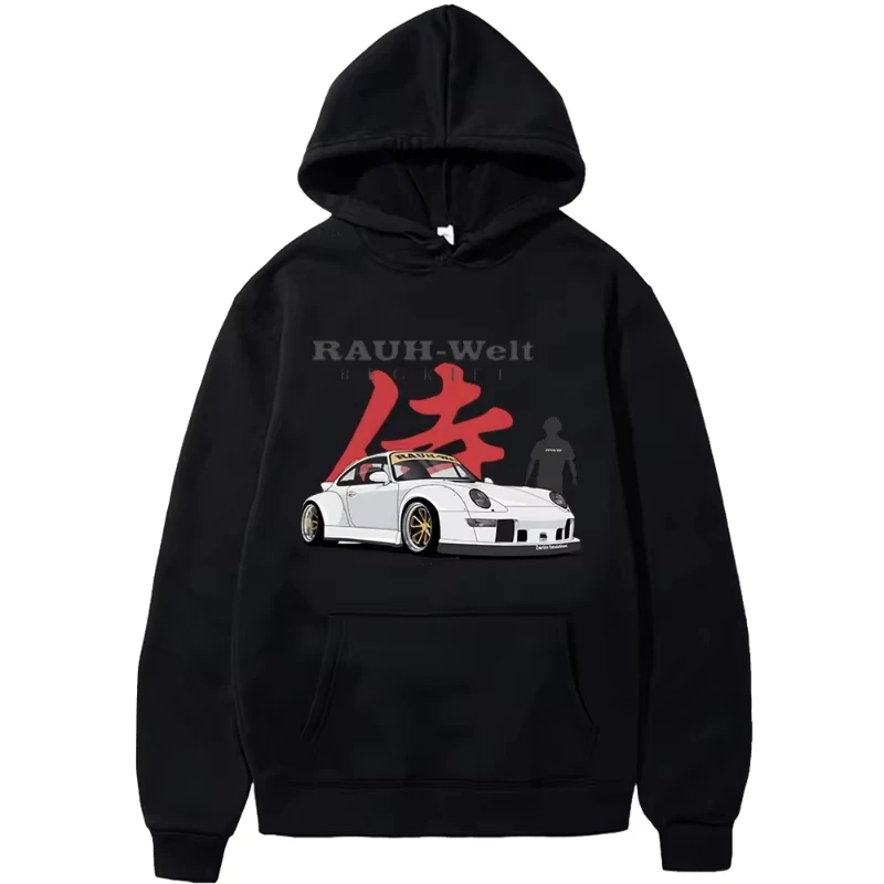 

2025 Autumn/Winter car modification culture printed hooded sweatshirt loose and casual men's and women's sportswear top
