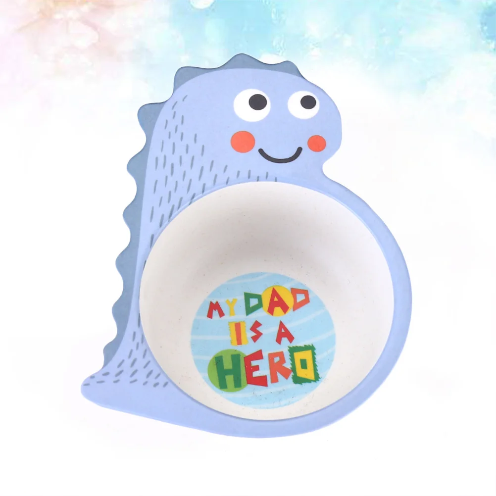 وعاء أطفال متين من ألياف الخيزران بتصميم ديناصور لطيف طبق تغذية محمول للفواكه والوجبات الخفيفة وعاء سلطة من ألياف الخيزران #5