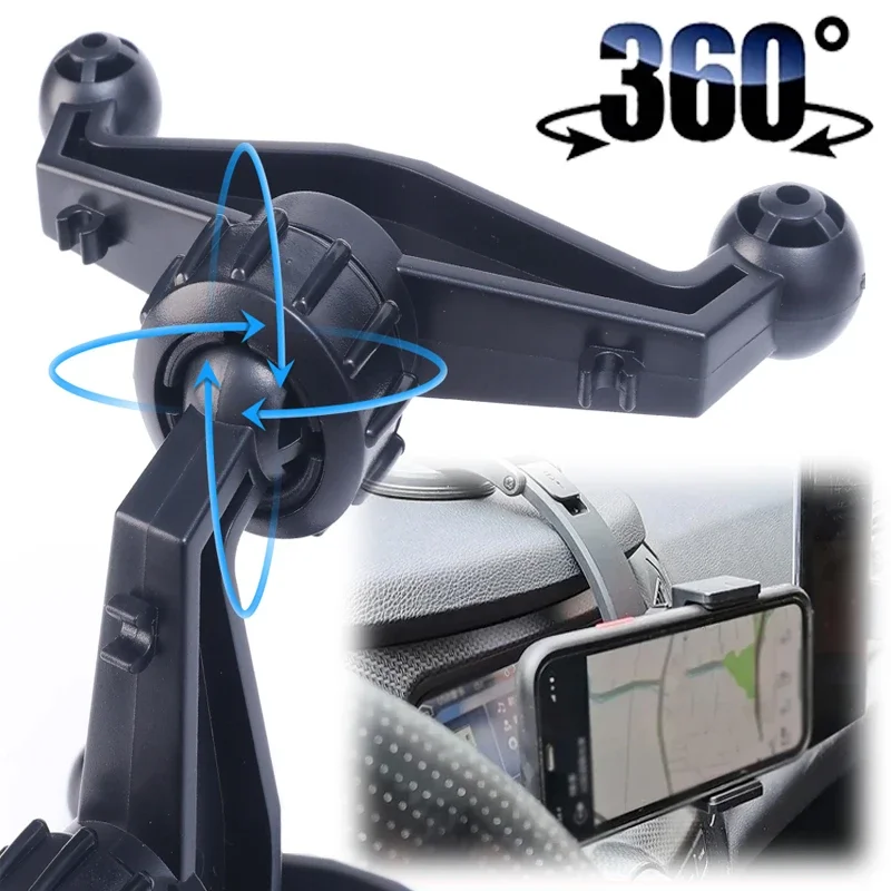 Universal Dual Ball Head Car Holder Accessories 360° Rotation Mount Mobile Phone Navigation Bracket For Auto Center Console