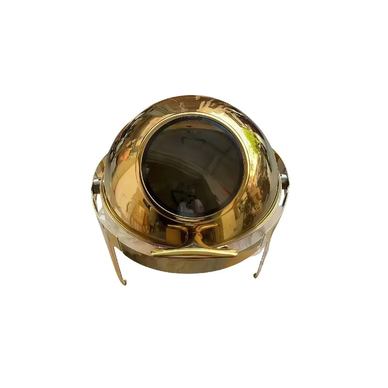 Gold stainless steel buffet stove 6L visual cover buffet stove, hotel commercial heating stove