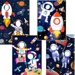 1.5 * 1M Vinyl Space Face Showcase Background Cloth for Boys' Birthday Party Outdoor Game Photo Booth Photography Decoration