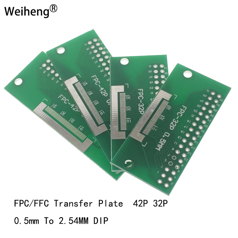 10Pcs FPC/FFC Transfer Plate 0.5MM-42P 32P Turn 2.54MM DIP Test Flat Connector PCB TFT LCD