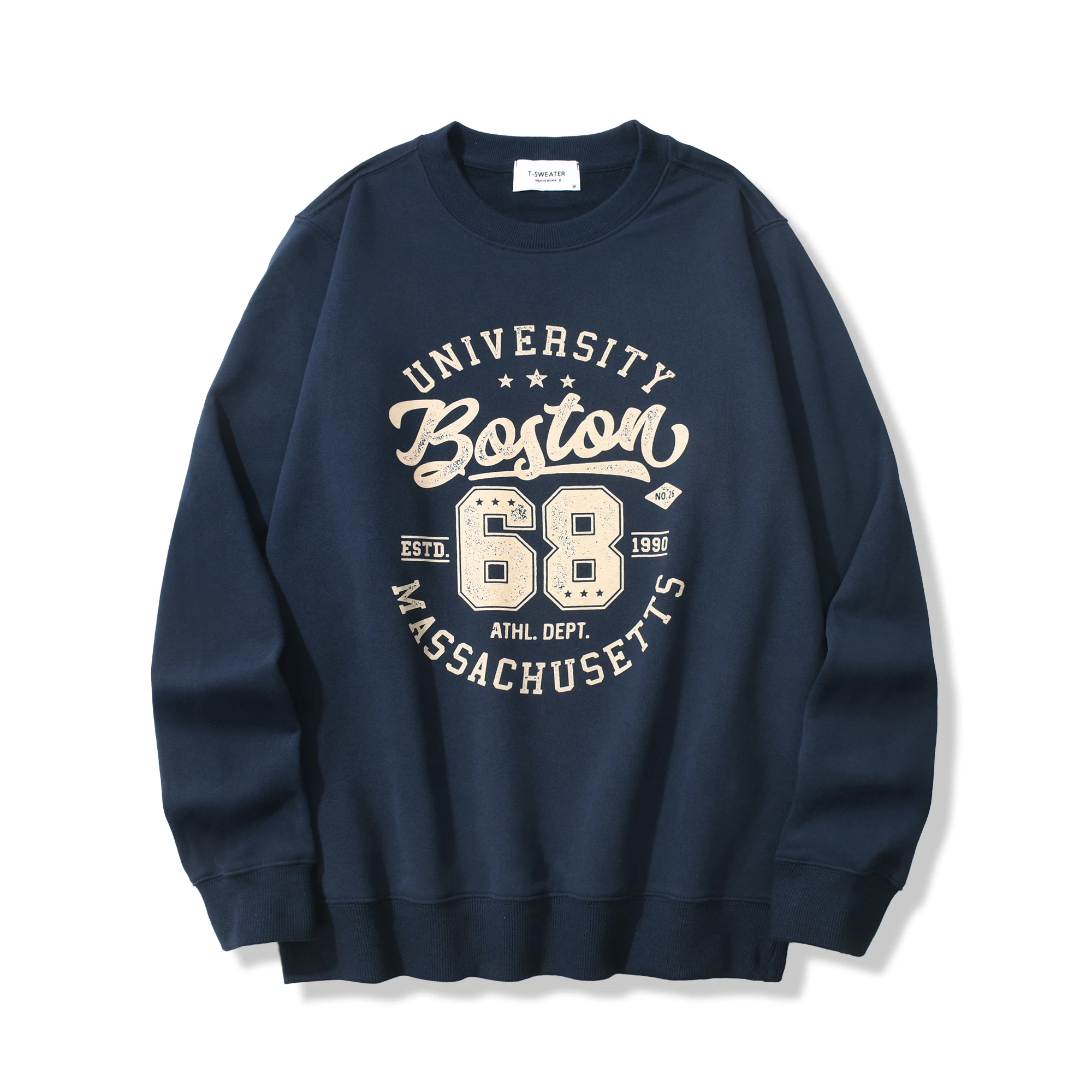 2025 Autumn New American Retro Heavyweight Sweatshirts Letter Printed Men's Fashion Washed Hoodies Casual High Quality Pullovers