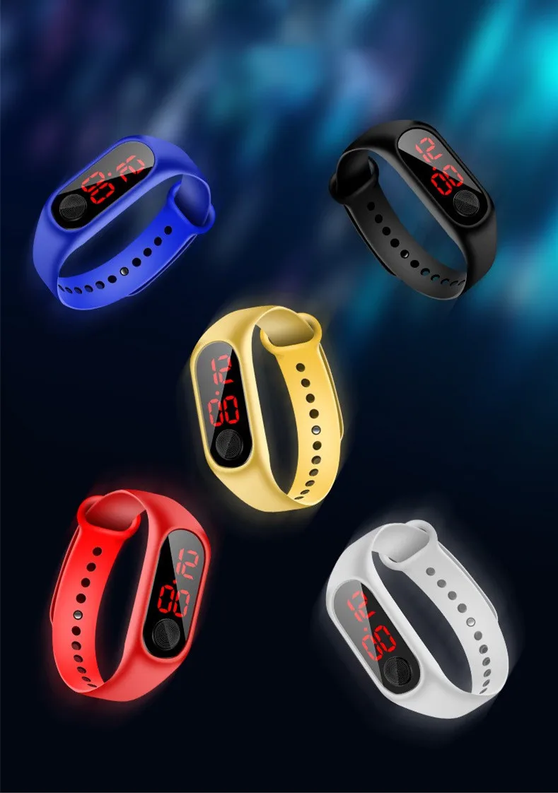 Montre-Bracelet en Silicone pour enfants, numérique, Led, Sport, décontracté, tendance