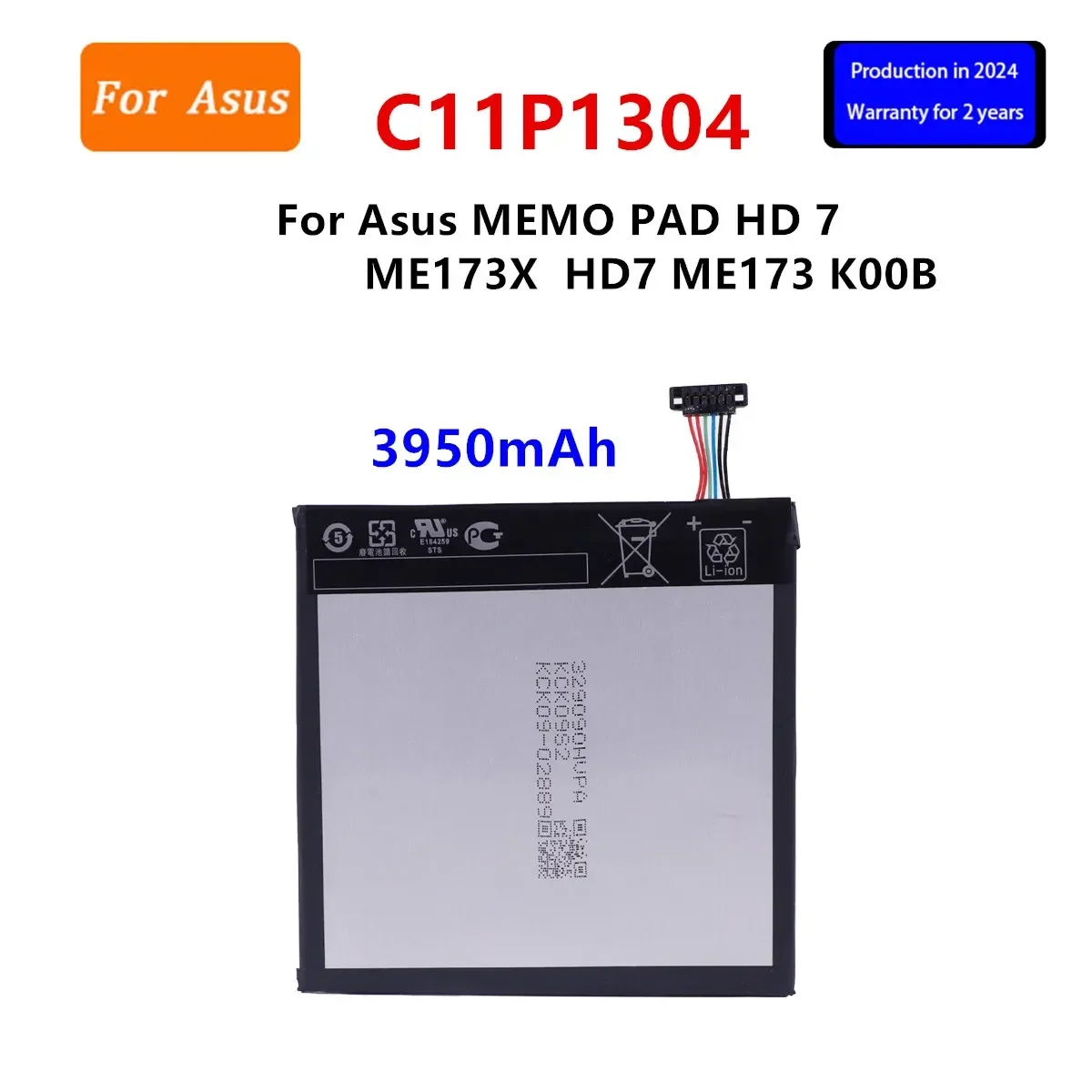 Brand New Battery C11P1304 3950mAh  For ASUS MEMO PAD HD 7 ME173X K00U K00B HD7 Tablets Battery+Tools