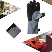 Heat Resistant Gloves Oven Mitts Kitchen Silicone Insulated Baking Cooking Long Cuff Protect Hands Wrist 500 Celsius Cowhide