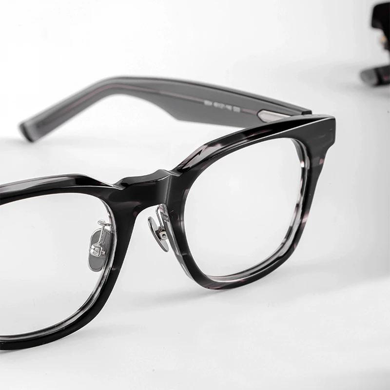 

Top Quality Retro Square Glasses Frame Men Trendy Thick Acetate Eyeglasses for Women Vintage Spring Hinge Full Rim Eyewear