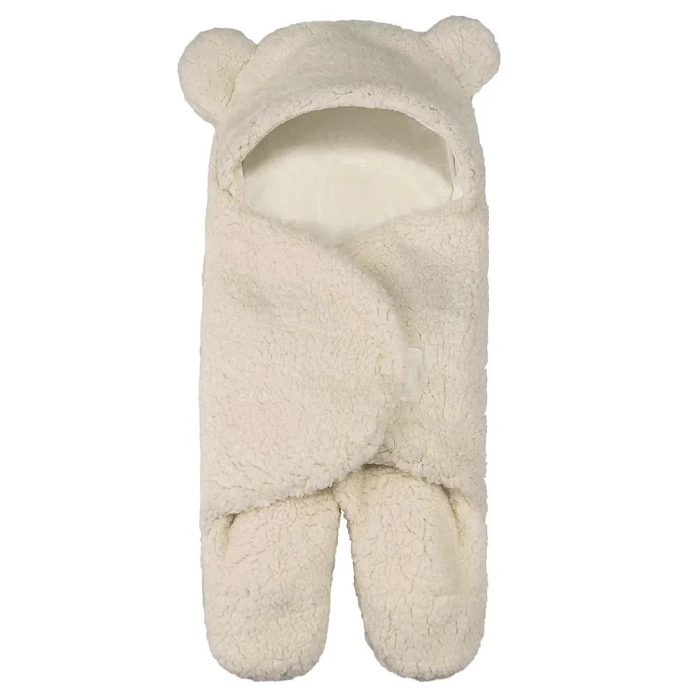 Gigoteuse en velours de coton doux pour nouveau-né, couverture ronde chaude en peluche, sac de couchage pour bébé de 0 à 3 mois