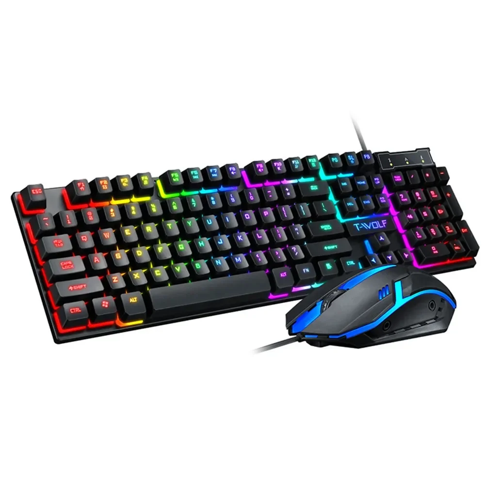 RGB Gaming Keyboard and Mouse Kit Backlit USB Wired Computer Keyboard