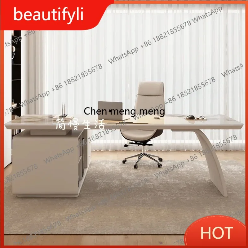 

A139 Office Furniture Modern Luxury Rock Slab Room Desks Gaming Desk Computer Desk Motion Study Computer Desks
